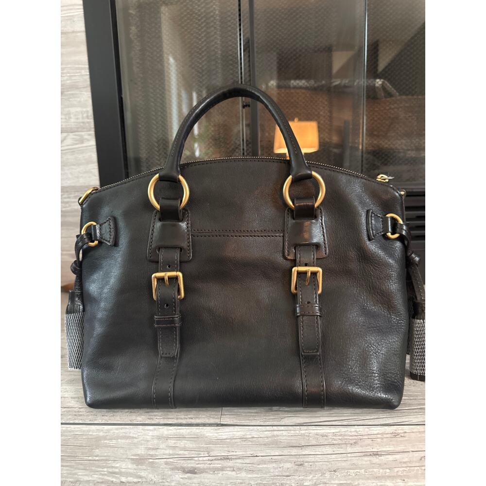 Dooney & Bourke Florentine black Leather Bristol Satchel with tassels - Picture 7 of 14